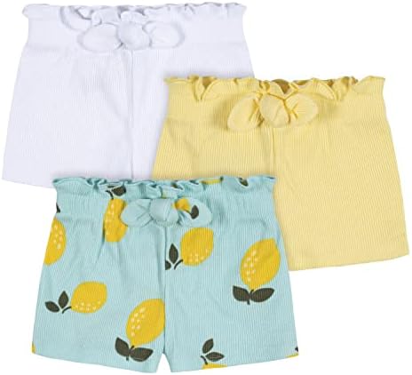 Gerber Baby Girls Toddler 3-Pack Pull-On Knit Shorts