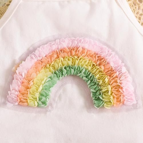 Rainbow Embroidery Kids Outfit 2Pcs - Women and Men