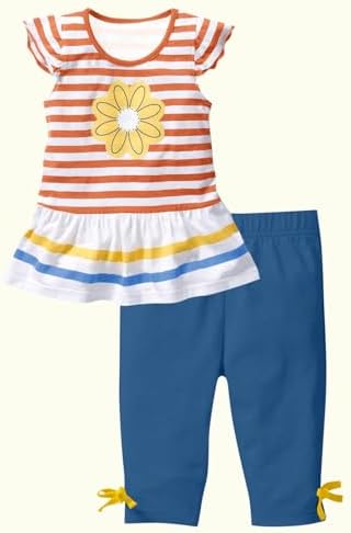 Floral Flutter Sleeve Capri Girls Summer Set