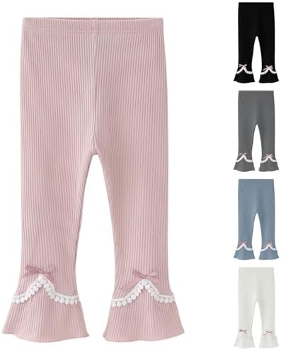 Cute Bow Leggings for Girls 2-9 Years Summer Soft Cotton