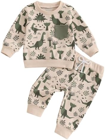 Toddler Boys Cartoon Dinosaur Outfit 2Pcs