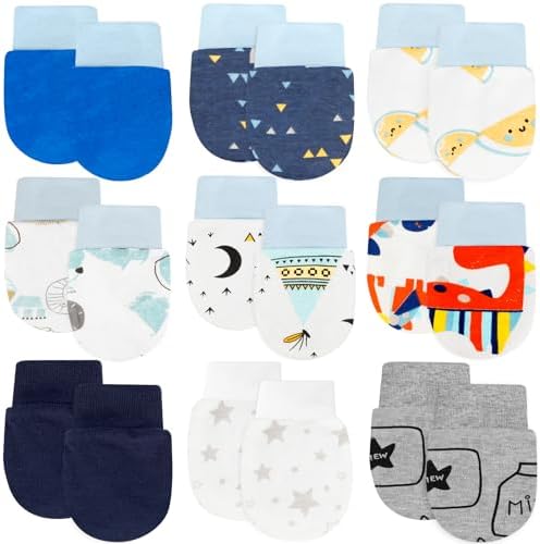 ONESING Organic Cotton Baby Gloves No Scratching 0-6 Months