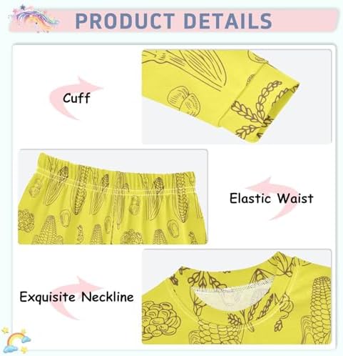 Cute Long Sleeve Pajama Set for Kids - Soft Cotton Spandex Sleepwear