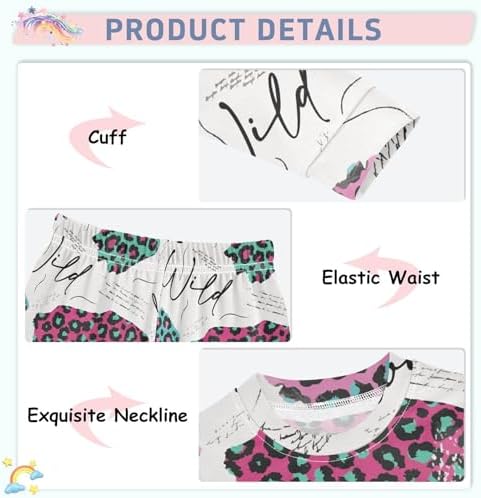 WIFIU Long Sleeve Pajama Set for Girls