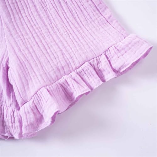 Summer 2-Piece Tank Top Ruffle Shorts for Toddler Girls Set