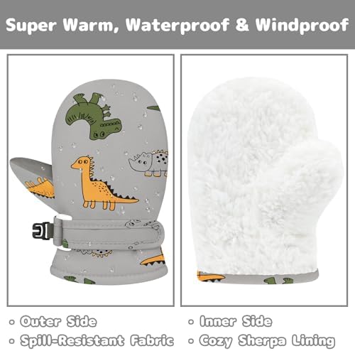 Olreco Toddler Mittens Waterproof snow mittens for Baby