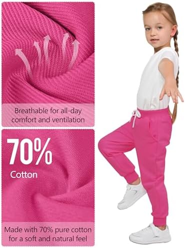 Resinta 4-Piece Girls and Toddler Active Jogger Sweatpants with Drawstring Pockets