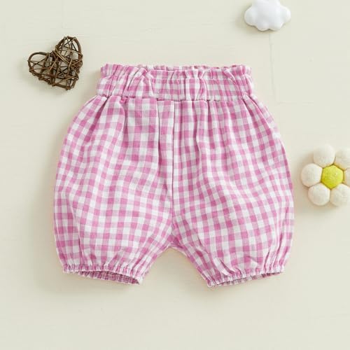Emmababy Baby Girl Plaid Ruffle Shorts Bloomers Diaper Covers
