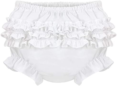 Cute Baby Ruffle Bloomers for Girls - Diaper Cover in WhitePink