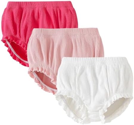 Perfect Summer Cuts for Baby Girls 3-Pack Bloomers with Ruffle Design
