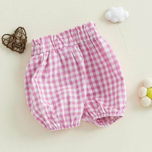 Emmababy Baby Girl Plaid Ruffle Shorts Bloomers Diaper Covers