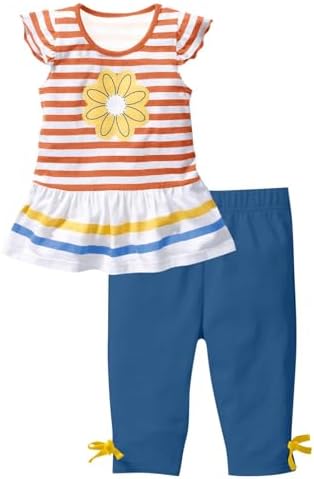 Floral Flutter Sleeve Capri Girls Summer Set