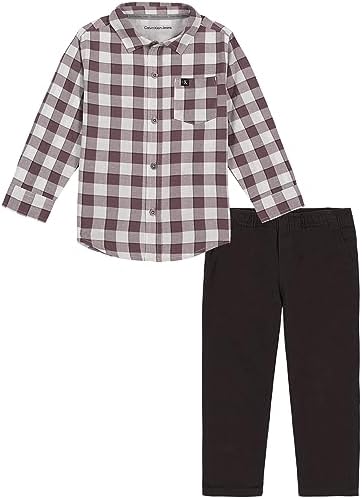 Calvin Klein Baby-Boys 2-Piece Long Sleeve Woven Shirt Set