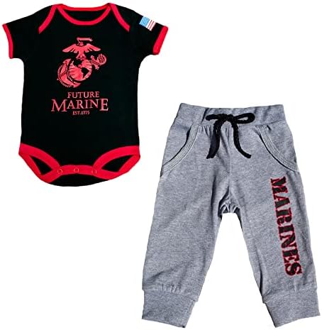 Durable Patriotic EGA Future Marine Bodysuit Pants Set for Kids