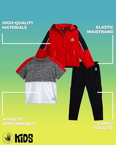 Body Glove Boys Complete Tracksuit Set - 3-Piece Lightweight Windbreaker More