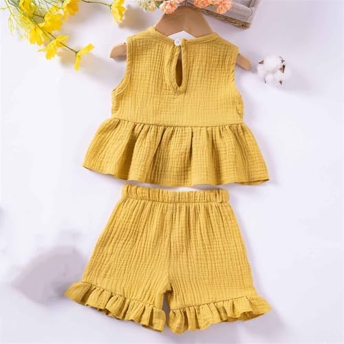 Cute Toddler Girl Crop Top Shorts Set