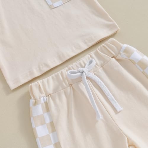 Cute Baby Summer Outfits Plaid Patchwork Elastic