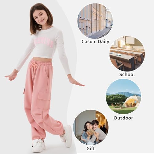 Stylish Wide Leg Cargo Pants for Girls 4-14