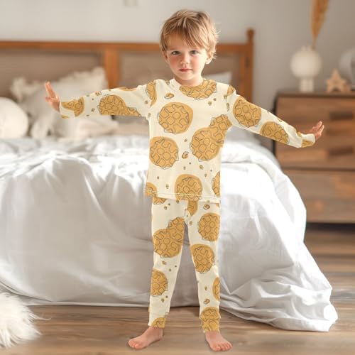 WIFIU Soft Cotton 2 Piece Pajama Set for Kids 18M-8Y