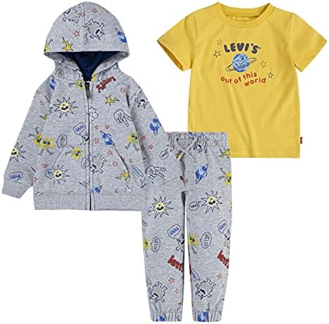 Levis Graphic T-Shirt Sweatshirt Joggers Set for Boys