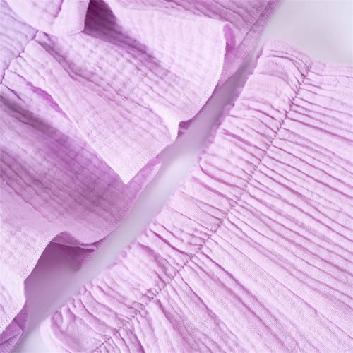 Summer 2-Piece Tank Top Ruffle Shorts for Toddler Girls Set
