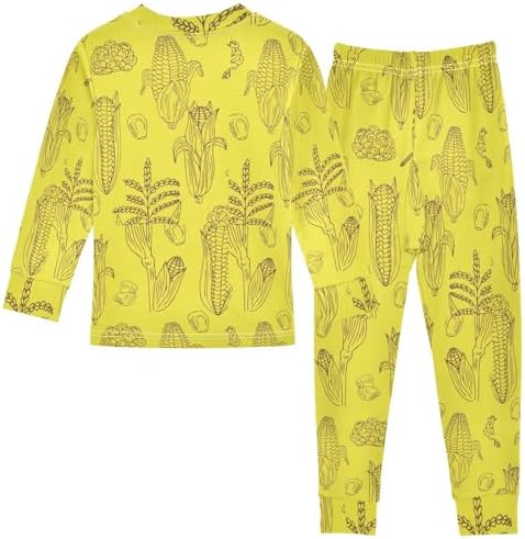 Cute Long Sleeve Pajama Set for Kids - Soft Cotton Spandex Sleepwear