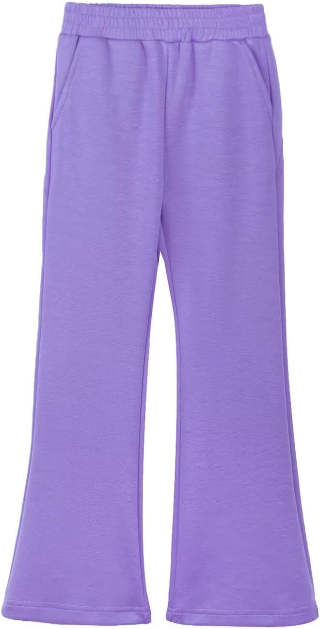 WELAKEN Girls Flare Sweatpants Bootcut Casual Jogger Pants with Pockets