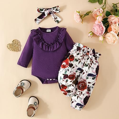 Adorable Toddler Girls SET - Long Sleeve Floral Top and Pants