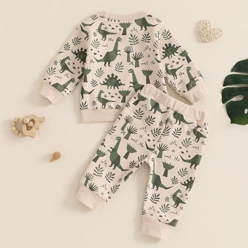 Toddler Boys Cartoon Dinosaur Outfit 2Pcs