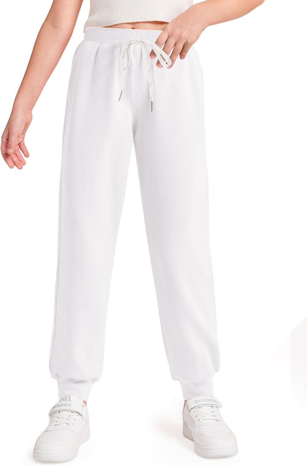 Haloumoning Girls Sweatpants Soft Athletic Lounge Joggers High Waist Casual Trousers