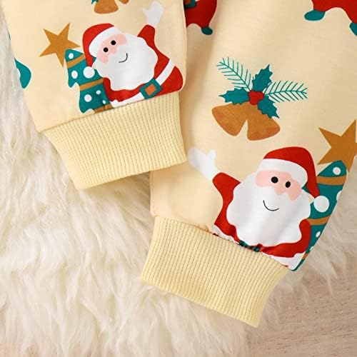 Christmas Toddler Santa Print Pullover T-Shirt with Headband