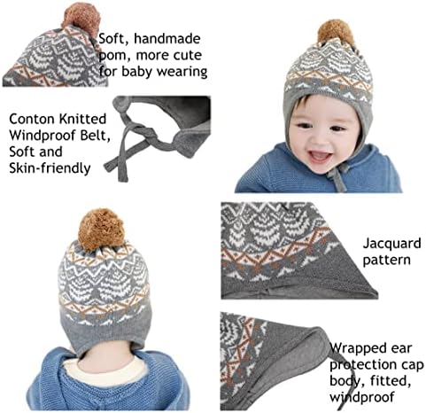 LLmoway Baby Toddler Beanie Knit Hat with Pom