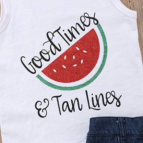 Perfect Ripped Denim Watermelon Print Set for Baby Girls 1-4 Years