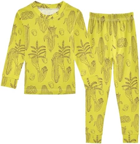 Cute Long Sleeve Pajama Set for Kids - Soft Cotton Spandex Sleepwear
