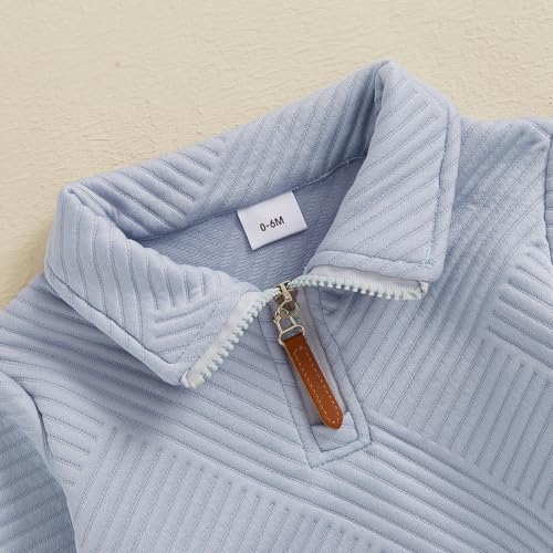 Infant Boy Long Sleeve Lapel Pullover Jogger Set