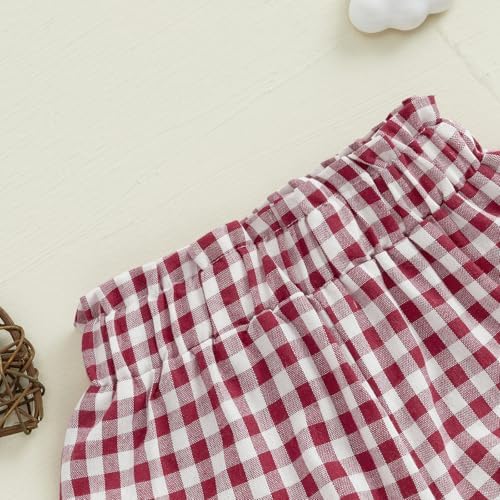 Emmababy Baby Girls Plaid Ruffle Shorts