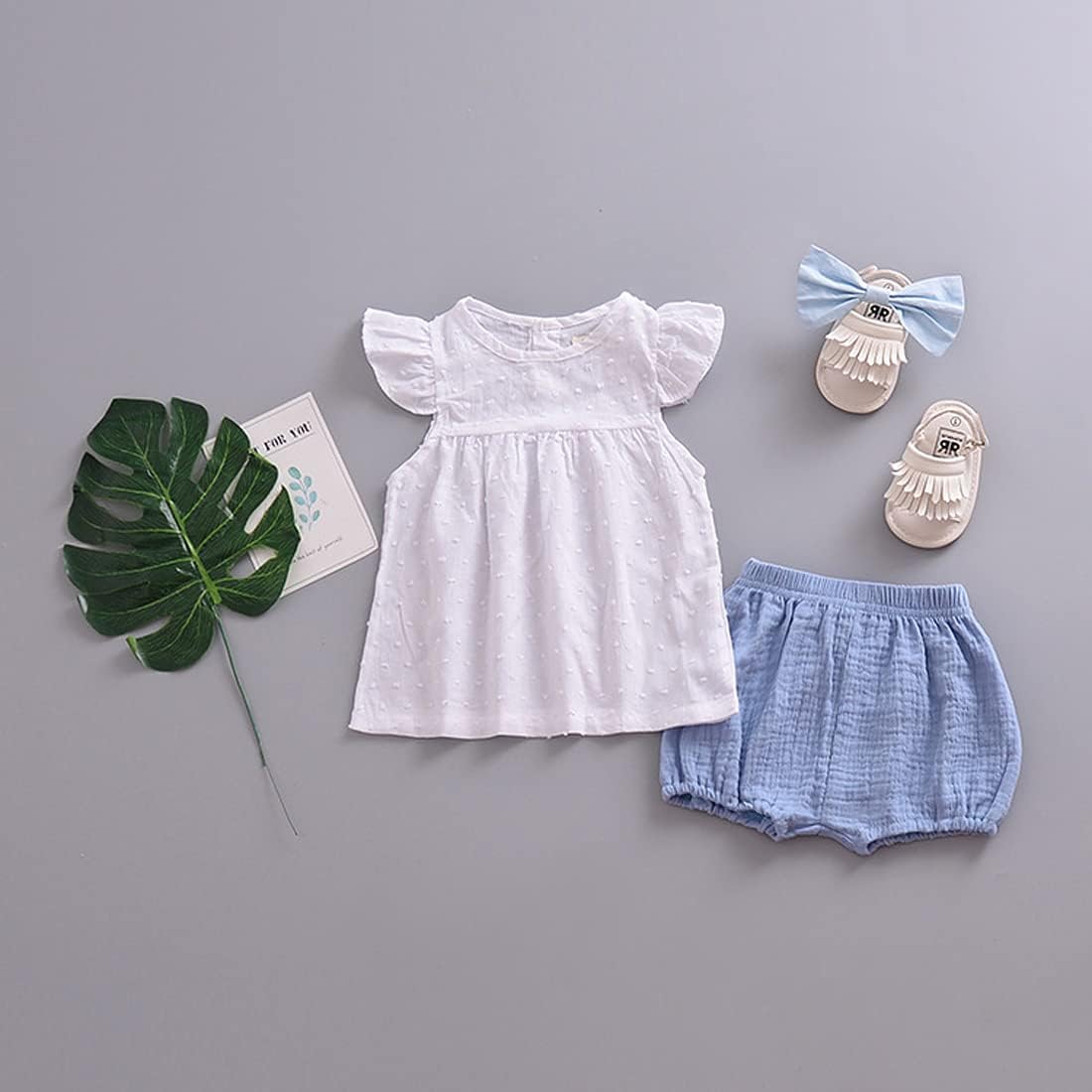 EISHOW Unisex Cotton Linen Stripe Shorts for Babies Summer Outfits
