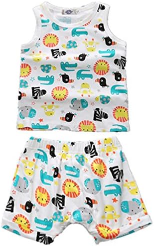Summer Baby Fruit Printed Cotton Tank Tops Shorts Set