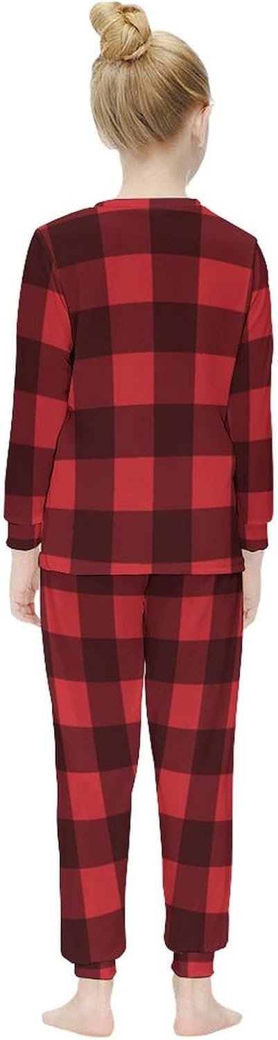 MEIKKO Girls Active Base Layer Set Gingham Red Black