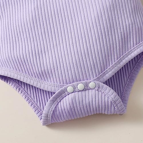 CuteSummer Outfits for Baby Girls - Butterfly Purple Romper Set
