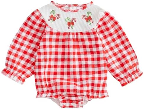 Christmas Baby Boy Leotard Outfit with Red Checkered Design
