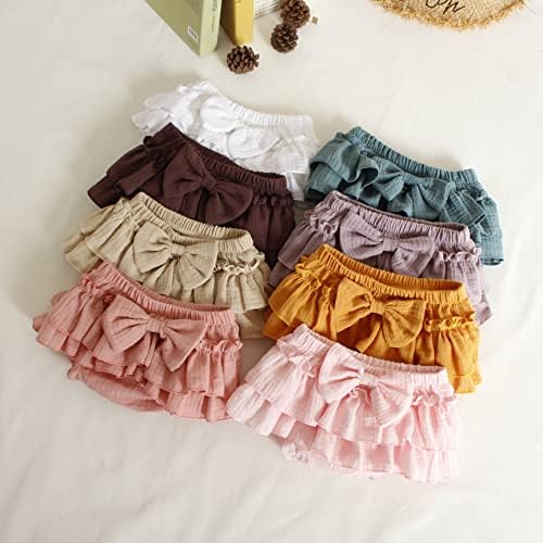 Soft Stylish Baby Girl Bloomer Skirt Bowknot Ruffle Diaper Cover -