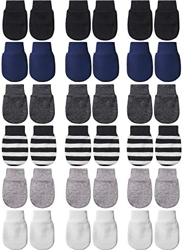 18-Pair No-Scratch mittens for Babies 0-6 Mo