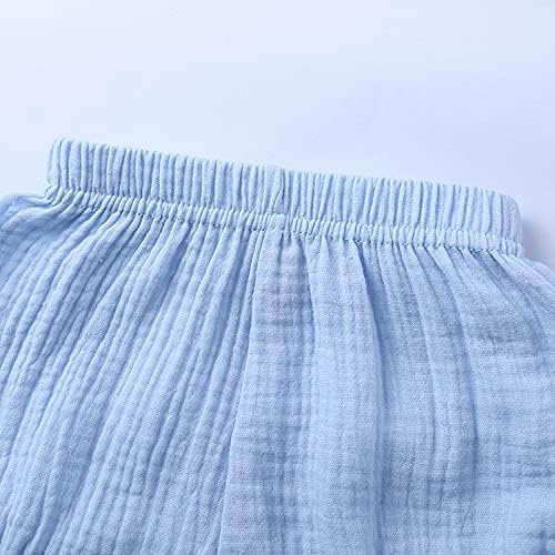 EISHOW Unisex Cotton Linen Stripe Shorts for Babies Summer Outfits