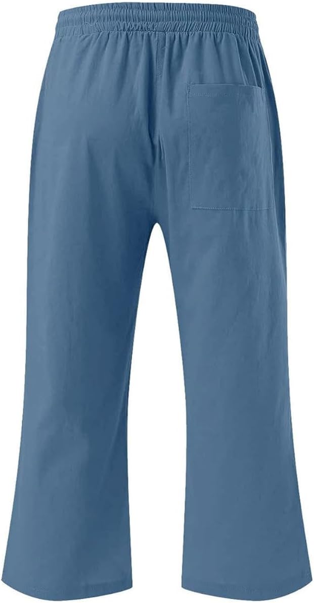 Cute Girls Capri Pants with Elastic Waist and Pockets