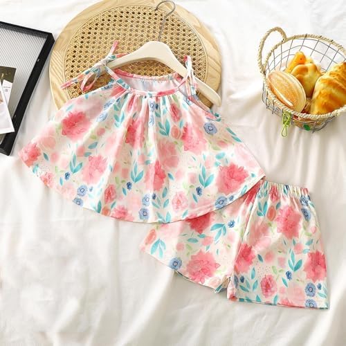 Lush Ruffle HalterTop Elastic Waist Short Set for Girls