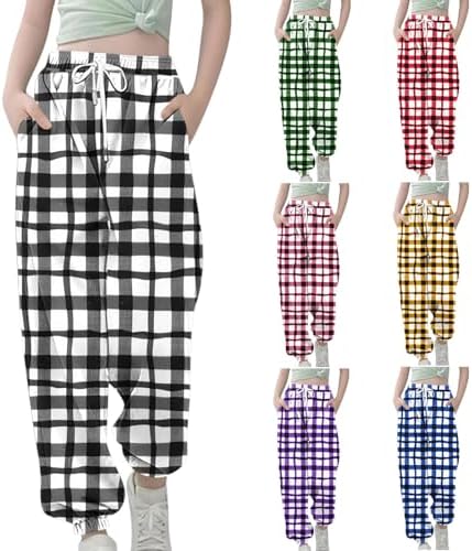 Teen Girls Plaid Joggers