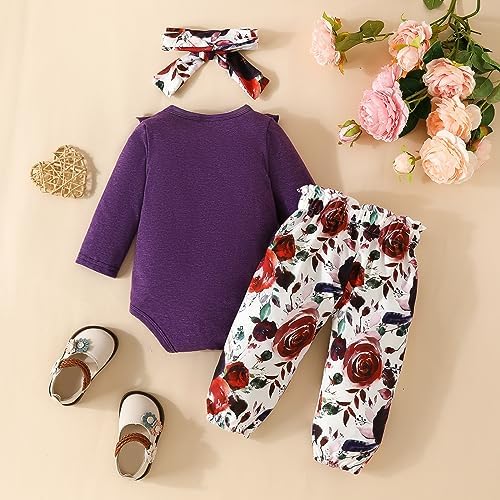 Adorable Toddler Girls SET - Long Sleeve Floral Top and Pants