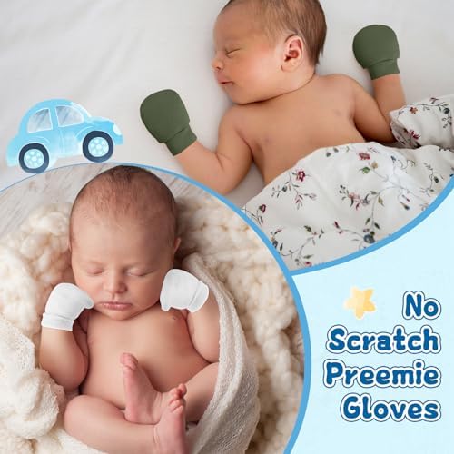 Twistover 18 Pairs Perfect for Premie Babies No Scratch Cotton Gloves