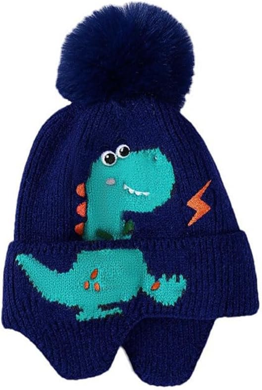 Dinosaur Winter Knit Hat for Kids Ages 2-7